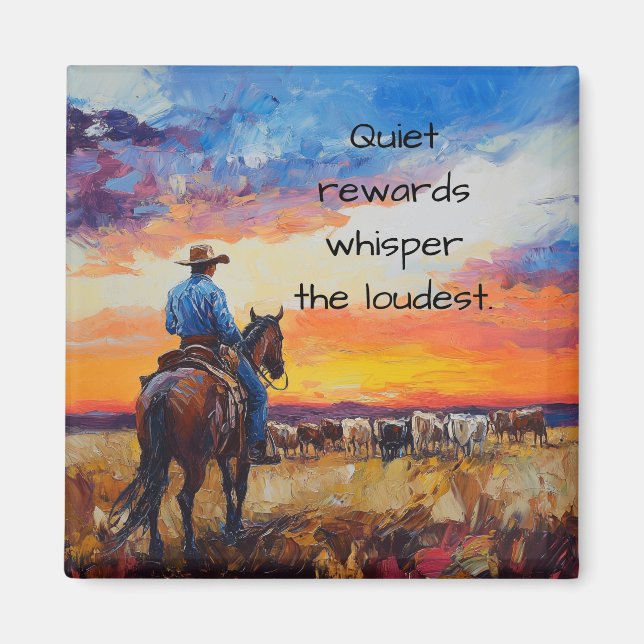 Quiet Rewards: Western Sunset Magnet (Front)