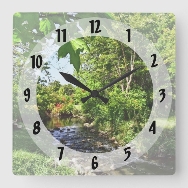 Quiet Stream Square Wall Clock (Front)
