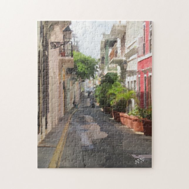 Quiet street of San Juan Puerto Rico Jigsaw Puzzle (Vertical)