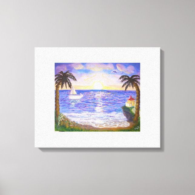 Quiet summer at the beach canvas print (Front)
