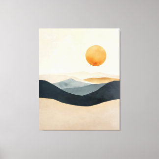 Quiet Sun Over Layered Horizons Canvas Print