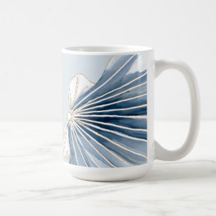 Quiet Tides   Blue Shell Coastal  Coffee Mug