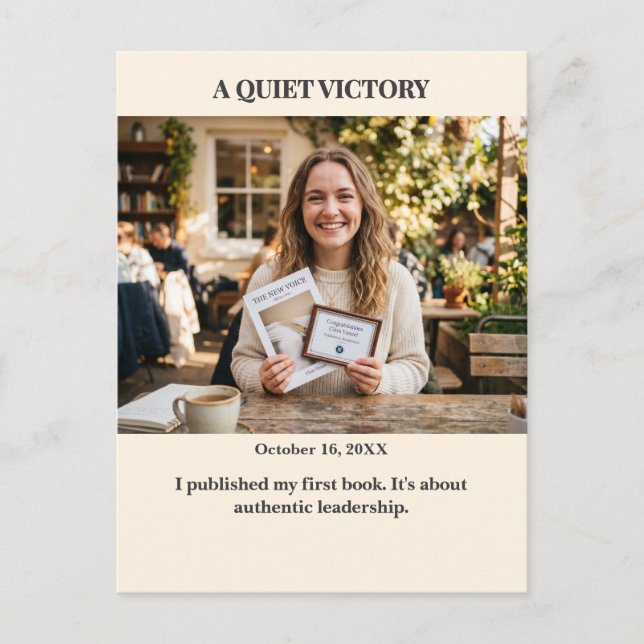 Quiet Victory Custom Photo Postcard (Front)