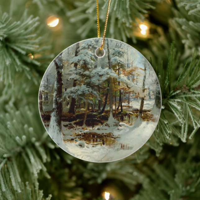  Quiet Winter Afternoon, Christmas tree  Ceramic Ornament (Tree)