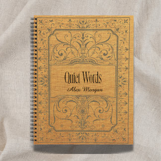 ' Quiet Words' Beige Floral Journal Gift with Name