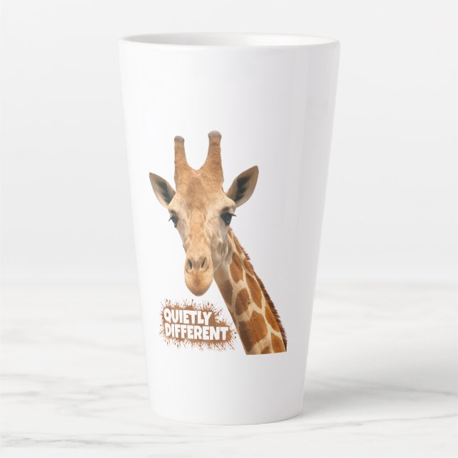 Quietly Different Giraffe - Giraffe Art Latte Mug (Front)
