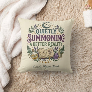 Quietly Summoning a Better Reality Mystical Throw Pillow
