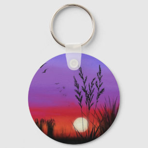 Quietly - Watercolor Art Keychain