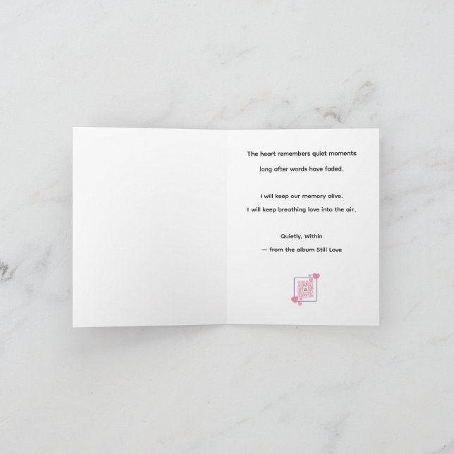Quietly, Within – MemoryUs Lyric Card (Inside)