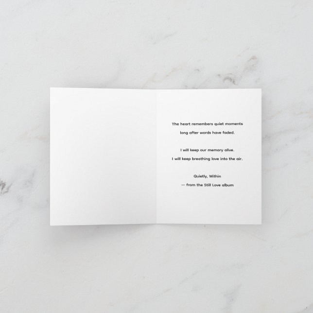 Quietly, Within – MemoryUs Lyric Card (Inside)
