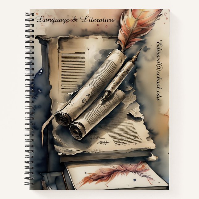 Quill and Scroll: English Literature Notebook (Front)
