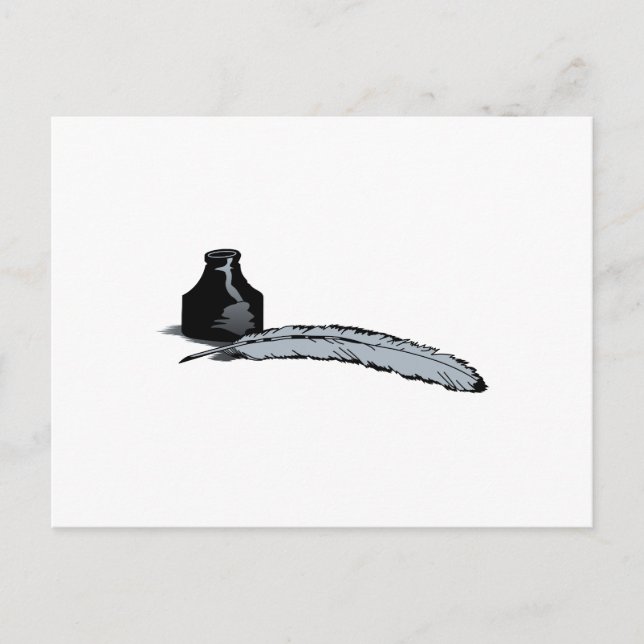 Quill Pen & Ink Postcard (Front)