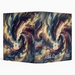 Quill Pen Modern Abstract Art Binder
