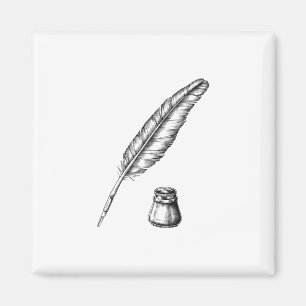 Quill Pen with an Inkwell Magnet