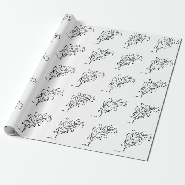 Quill Pen Wrapping Paper (Unrolled)