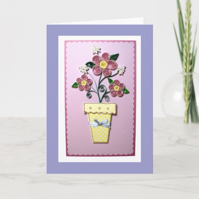 Quilled Flowers Greeting Card (Front)