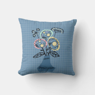 Quilling, flowers in vase throw pillow