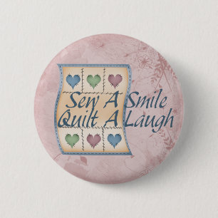 Quilt a Laugh 2 Inch Round Button