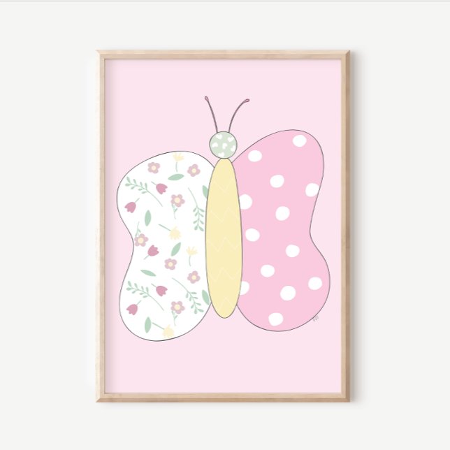 Quilt Art Print Set: Butterfly Pink Gallery Wall (Creator Uploaded)