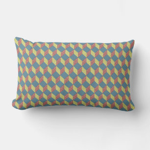 Quilt Baby Block Pattern in Retro Colours Lumbar Pillow