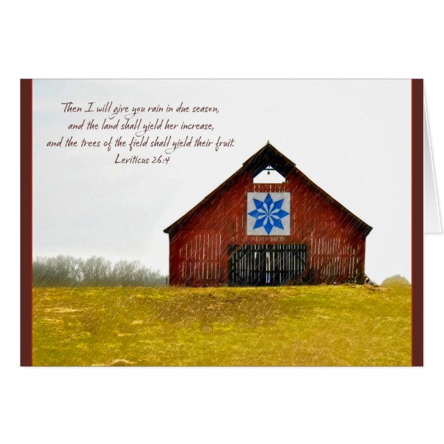 Quilt Barn Je donnerai à pluie Parakaleo carte de  (Devant Horizontal)