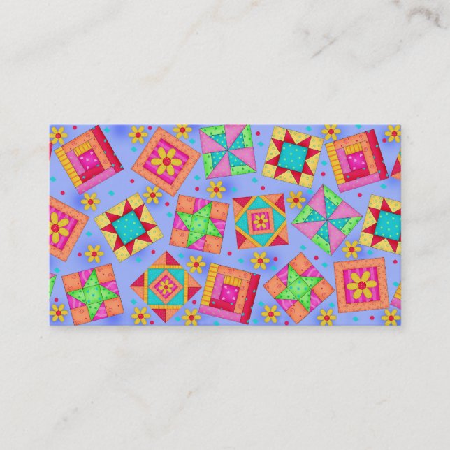 Quilt Block Art Periwinkle Lavender  Business Card (Front)