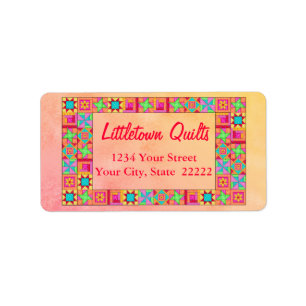 Quilt Block Patchwork Business Return Address Label