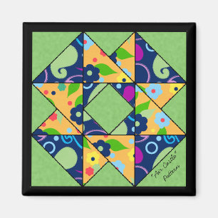 Quilt Block Pattern "Air Castle" Magnet