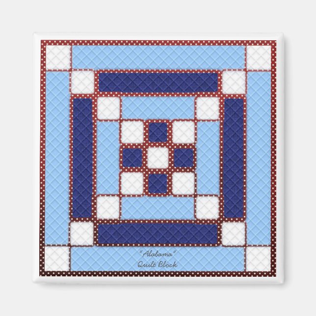Quilt Block Pattern "Alabama" Magnet (Front)