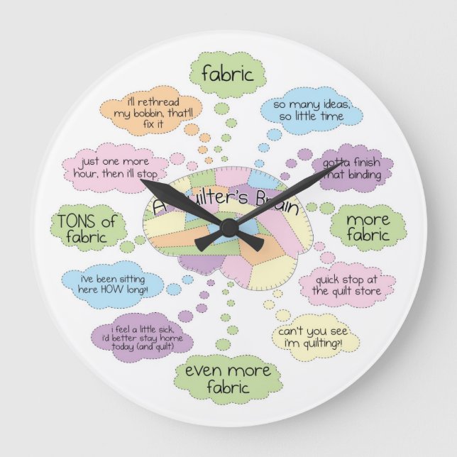 Quilt Brain Clock - Large (Front)