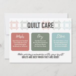 Quilt Care Card - Modern Colourful Design