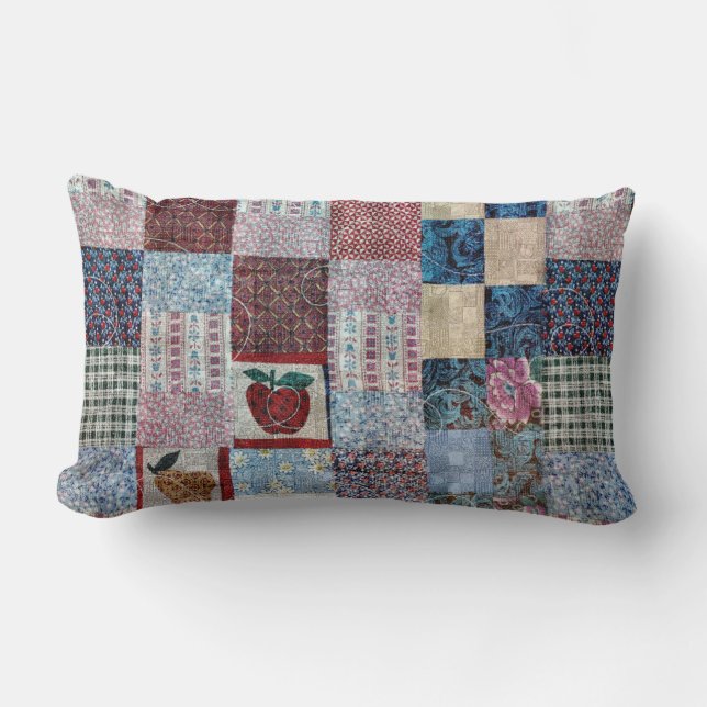 Quilt Design Lumbar Pillow (Front)