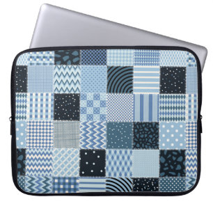 Quilt design. Seamless patchwork pattern from stit Laptop Sleeve