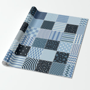 Quilt design. Seamless patchwork pattern from stit Wrapping Paper