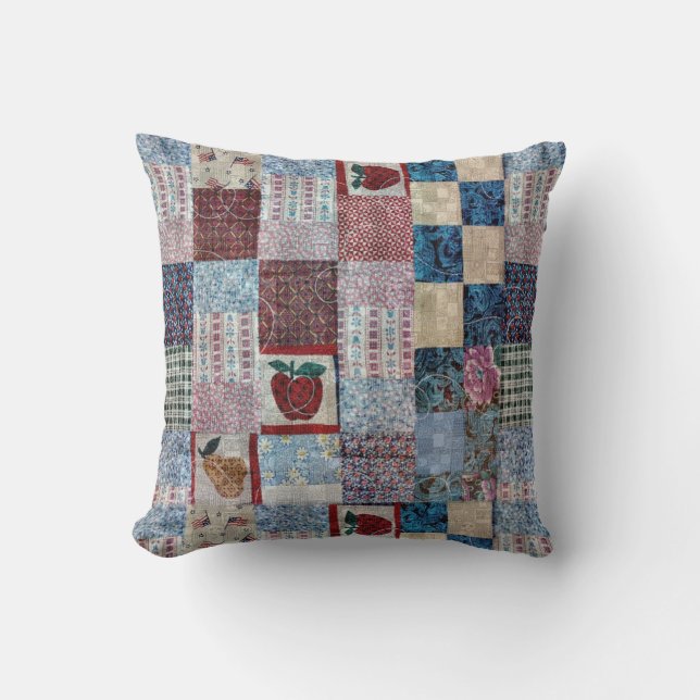 Quilt Design Throw Pillow (Front)