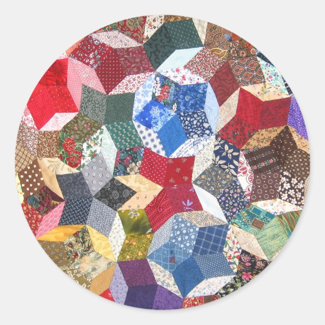 Quilt Fabric Classic Round Sticker (Front)