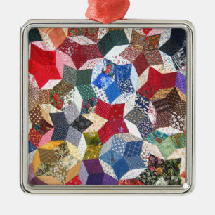 Quilt Fabric Metal Ornament