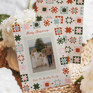 Quilt Family Photo Christmas Card