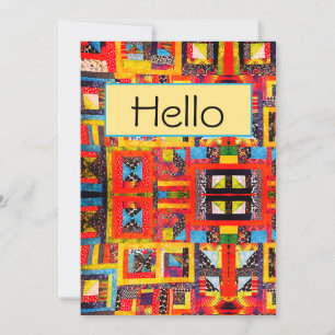 Quilt Improv Modern Bold Abstract Card