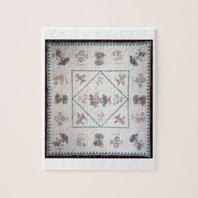 Quilt in 'Broderie Perse', c.1800 (applied, printe Jigsaw Puzzle (Vertical)