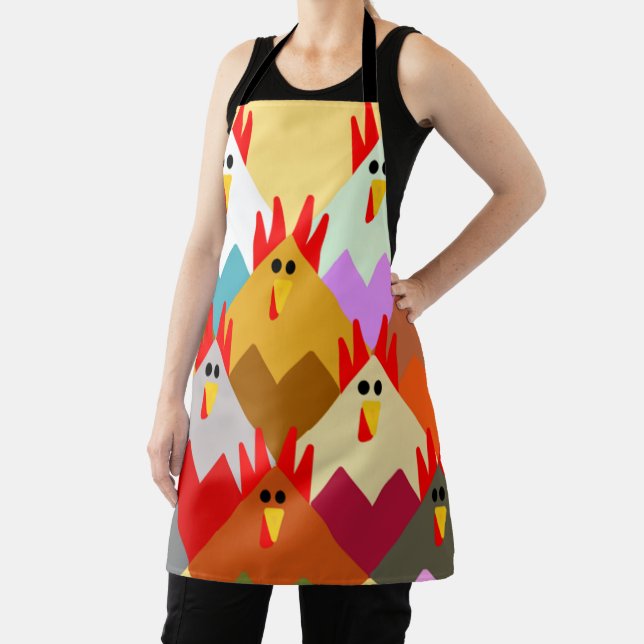 Quilt-Inspired Chickens  Apron (Insitu)