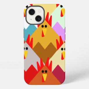 Quilt-Inspired Chickens iPhone 13 Case