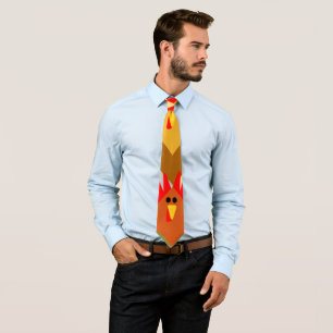 Quilt-Inspired Chickens Neck Tie