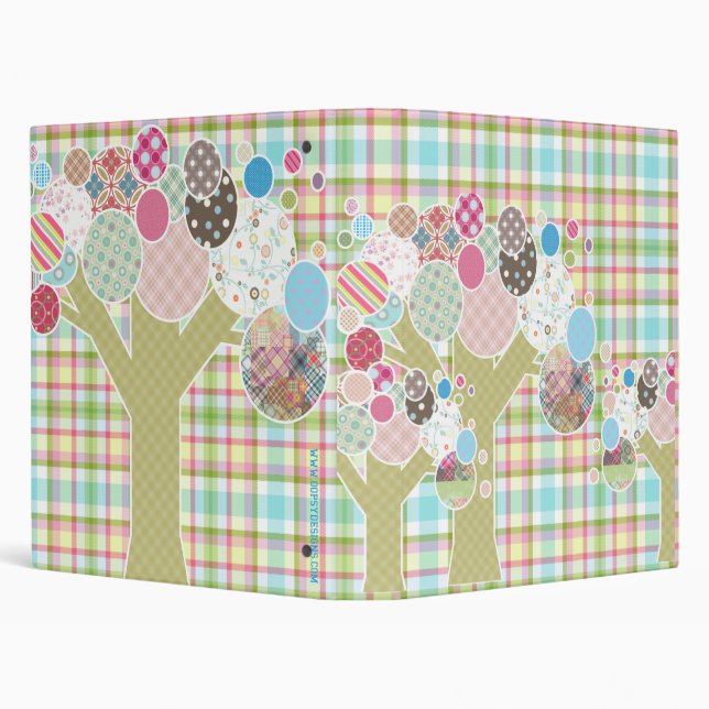 Quilt-Like Patterned Trees Custom Binder (Background)