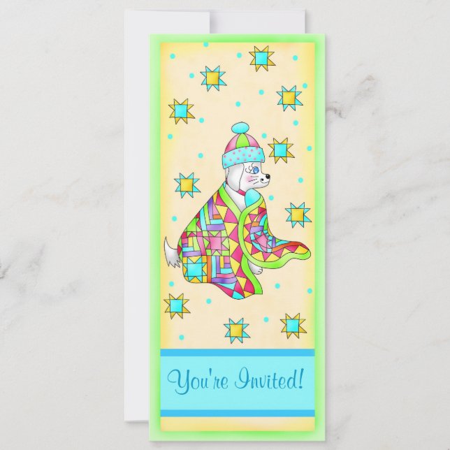 Quilt Lover Dog Invitation Customizable (Front)