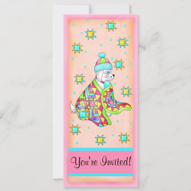 Quilt Lover Dog Invitation Customizable (Front)