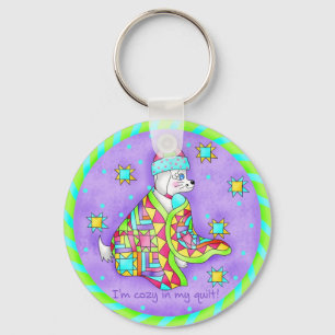 Quilt Lover Dog Keychain