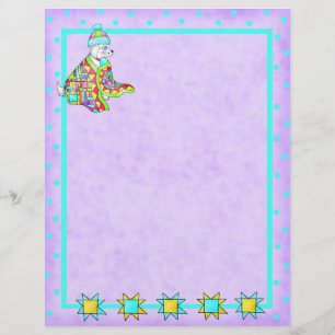 Quilt Lover Dog Letterhead and Notebook Page