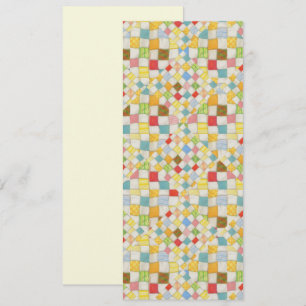 QUILT MOSAIC 4x9.25 Flat Card / Cream / Vertical