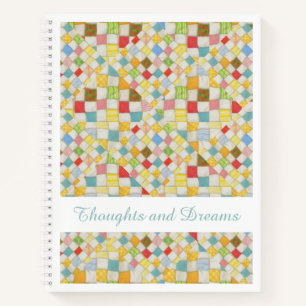 QUILT MOSAIC 8.5x11 Spiral Notebook + Text 